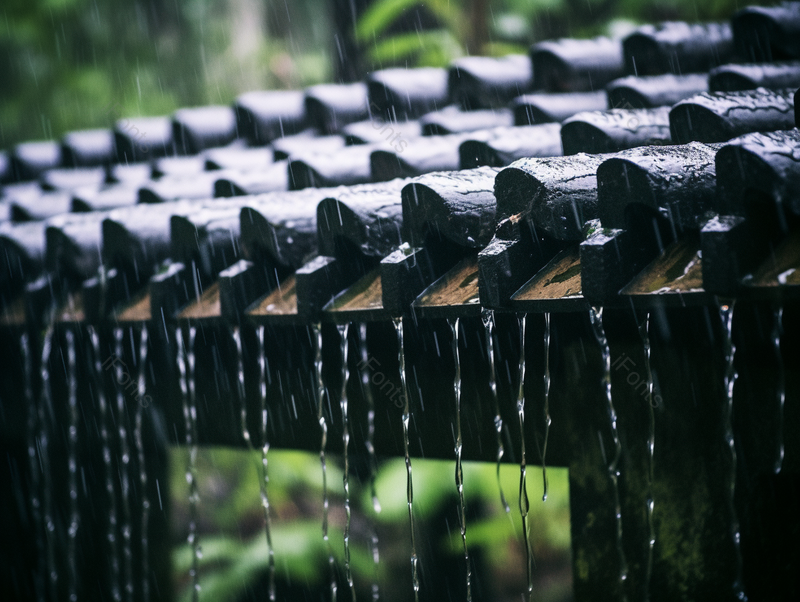 夏季被雨水淋湿的中国传统建筑屋檐屋顶,高清,摄影图,摄影图片,图片大全,摄影图免费下载